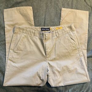 Tailor Vintage Washed Khaki Chinos Straight Fit 36x30 100% Cotton EUC